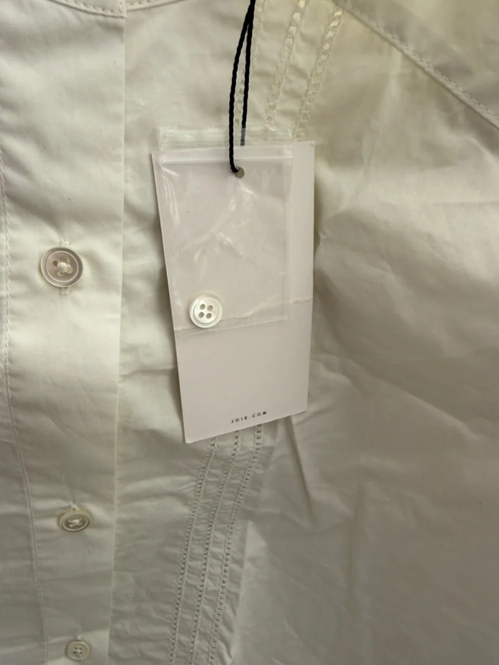 Joie Cream Eyelet-Trim Button Front Blouse - Picture 3 of 5